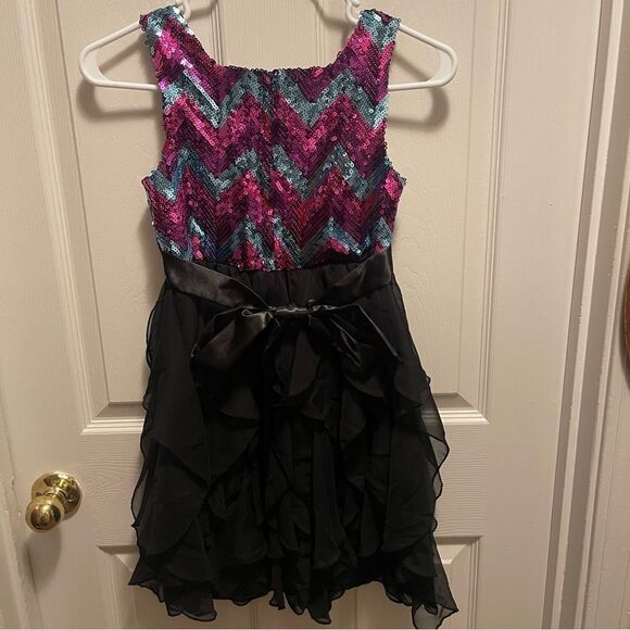 American Princess Pink and Purple Scoop Neck Dress - Picture 4 of 5